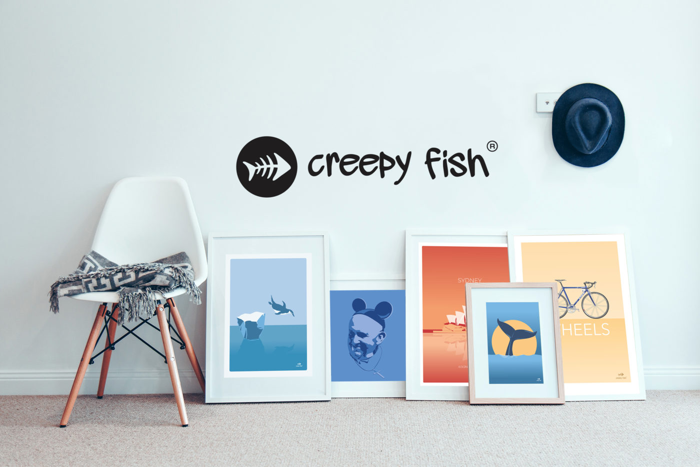 Creepy Fish unique art posters