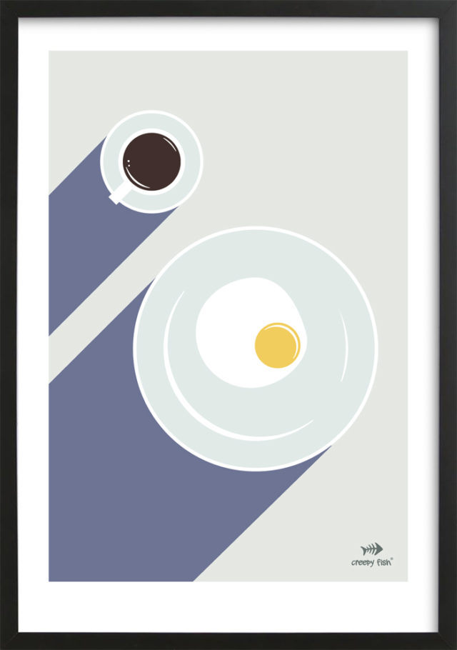 Breakfast for the left-handed - unique art poster