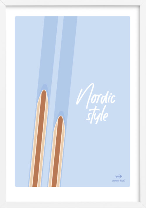Nordic style - unique ski poster