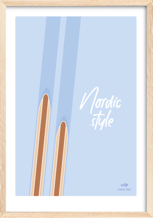 Nordic style - unique ski poster